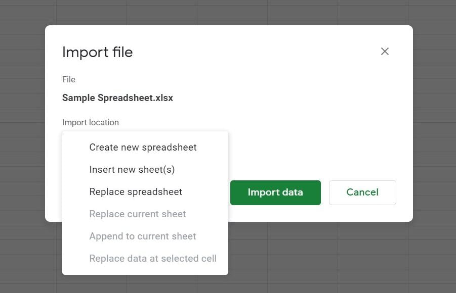 Excel zu Google Spreadsheet