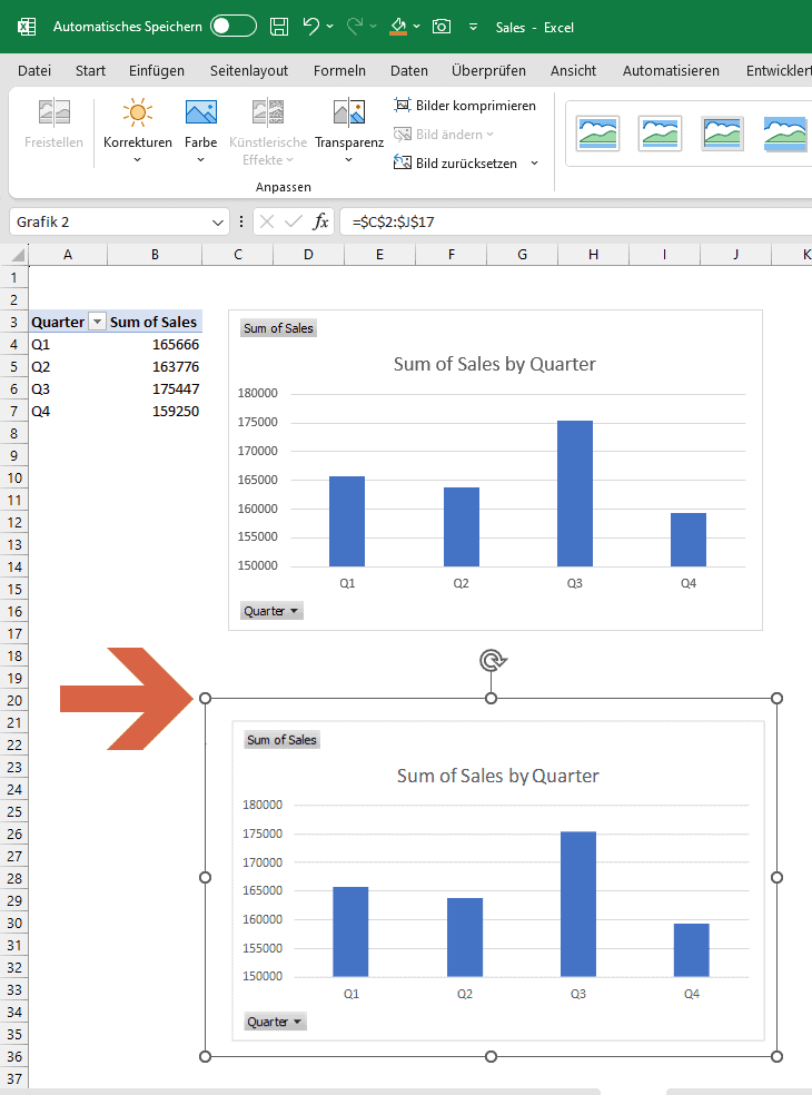 Schritt 3 Verwendung des Kamera-Tools in Excel
