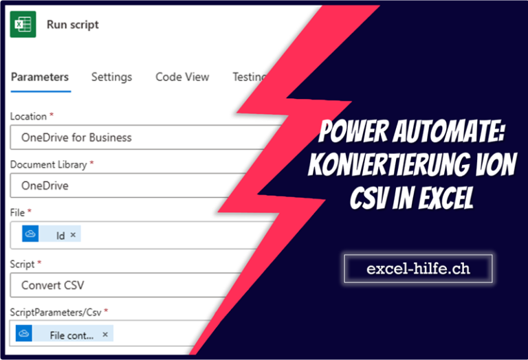 POWER AUTOMATE Konvertierung von CSV in Excel