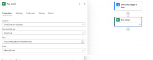 Figure 2.4 - Inserting excel path in Run Script Card