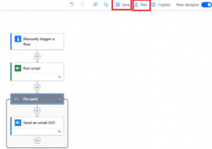 Figure 2.8 - Saving and Testing Flow