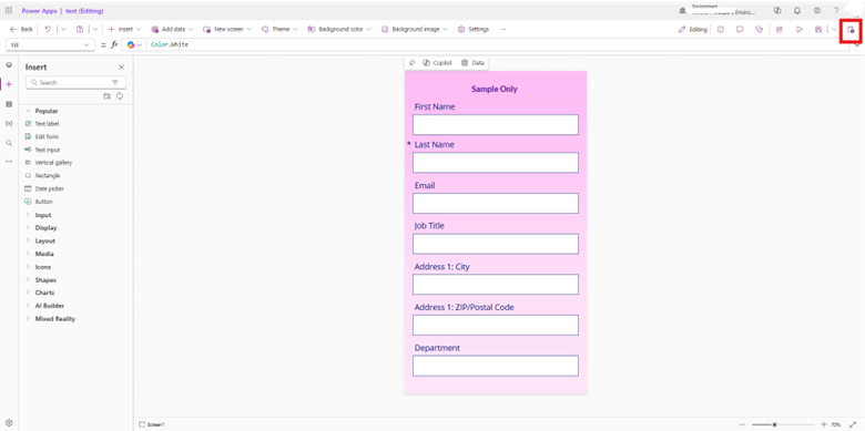 Click "Publish" in the top-right corner