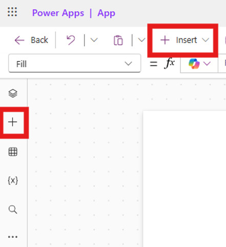 Click Insert on the toolbar or left navigation.