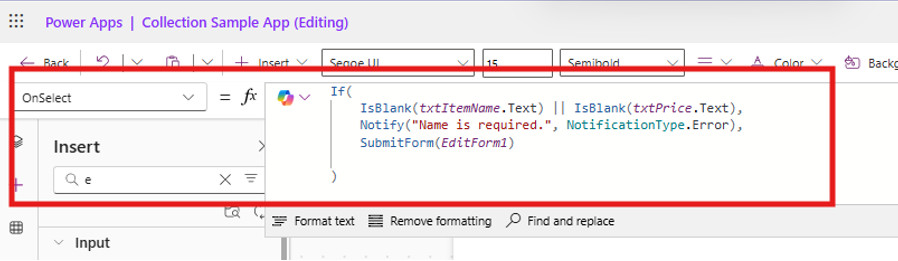 You can block submissions if a field is empty by using the IsBlank() function.