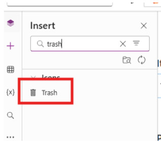Add a Trash icon inside the gallery