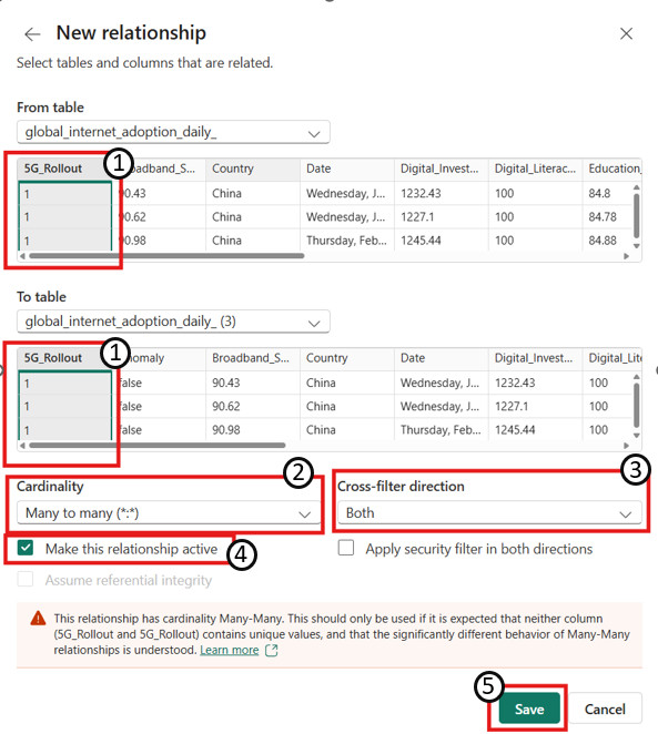 Connecting the 2 tables