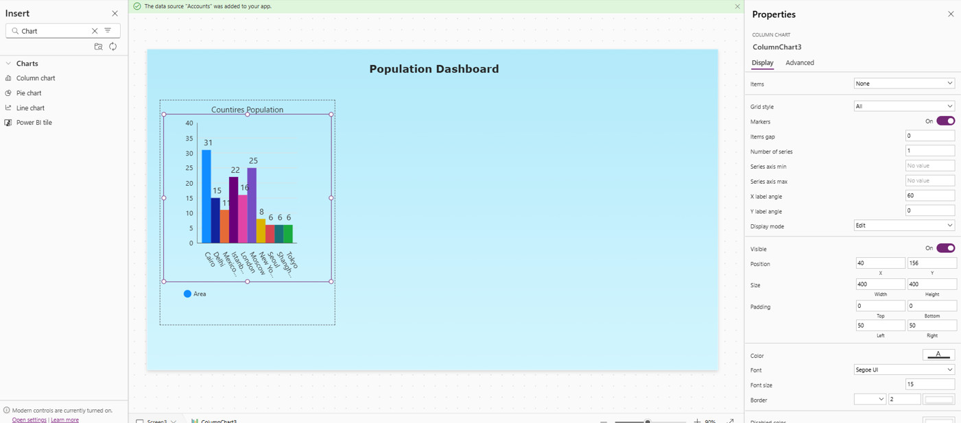Set the Items property to a collection or connected table.