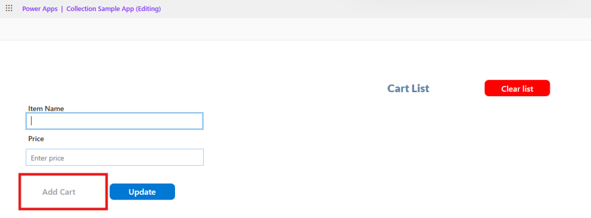 Shows the button is disabled if required fields are empty.