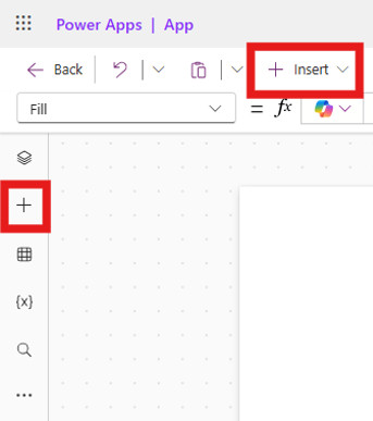 Click the Insert icon (toolbar or left panel).