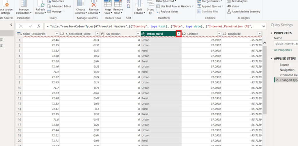 Clicking on the dropdown arrow.
