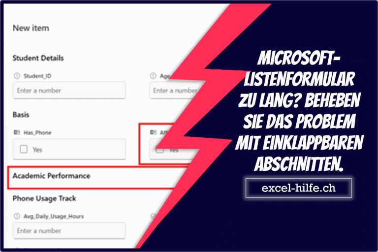 Microsoft-Listenformular zu lang? Beheben Sie das Problem mit einklappbaren Abschnitten