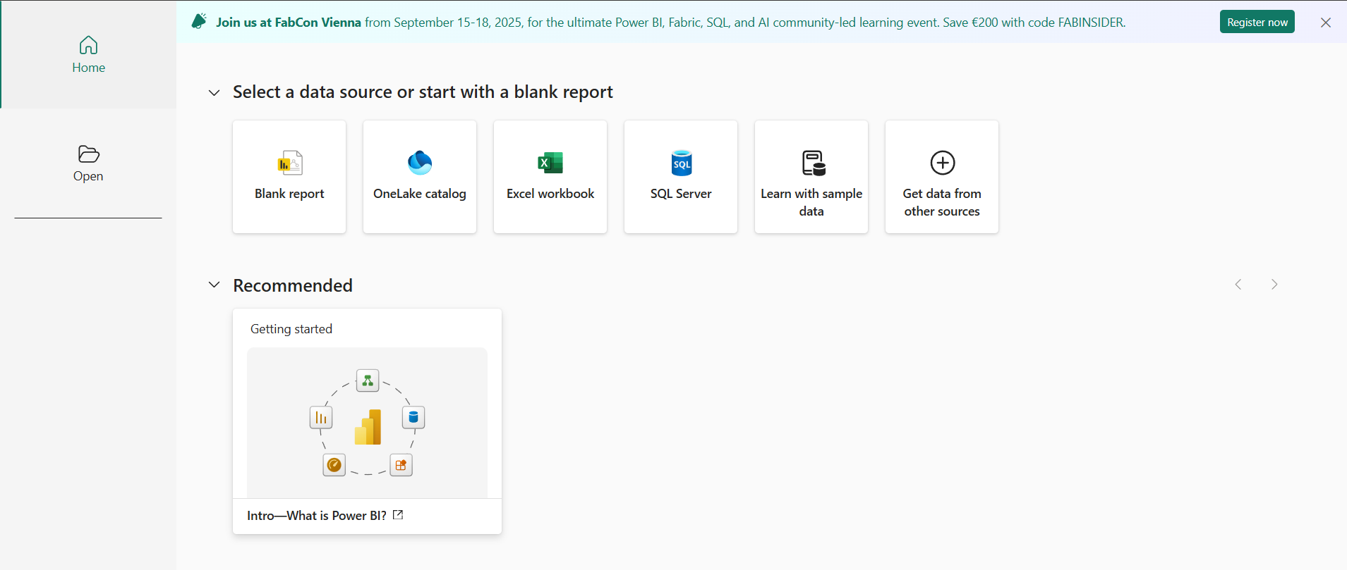 Power BI Homepage
