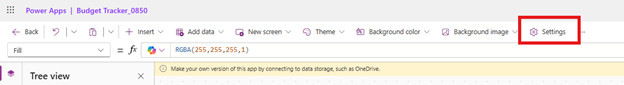 Settings: Opens the app settings menu where you can configure