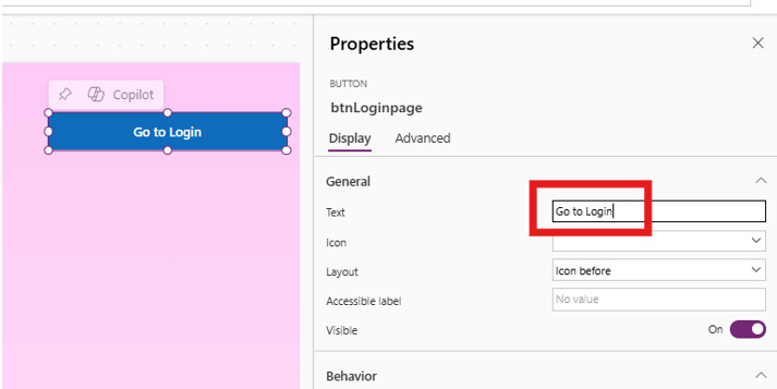 Change the button text (e.g., "Go to Login")