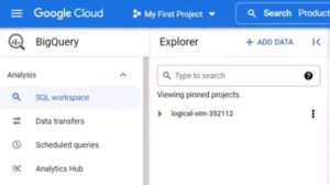 Figure 3 - BigQuery UI layout for Visual Representation