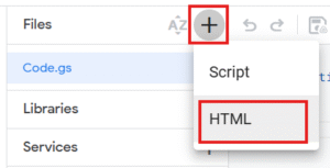 Plus icon and click html