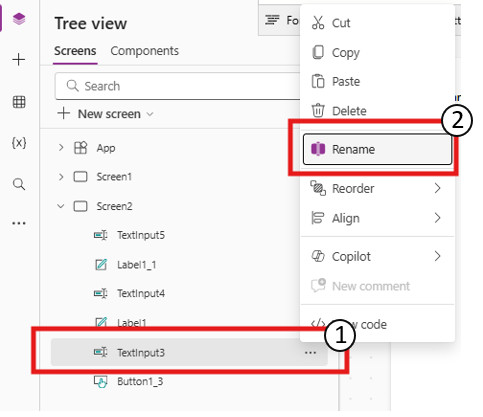 Rename the first control to txtItemName