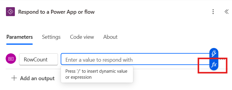 14. Select the expression bar to add your formula, expressions, or functions.