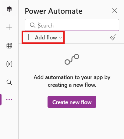 2. On the Power Automate pane, click on the “Add Flow” to add you created flow in the power automate.