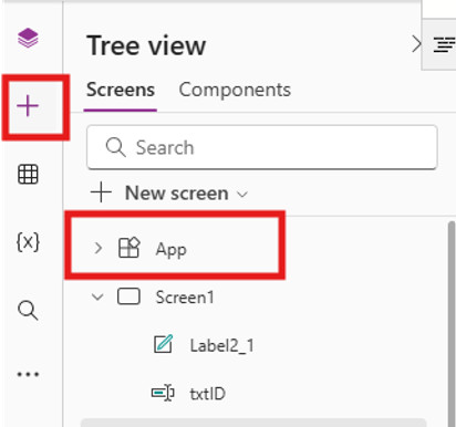 Select App in Tree View.