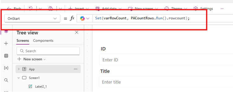 Set OnStart property