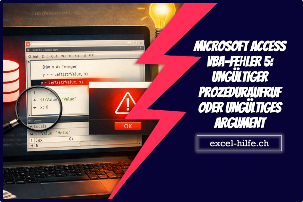 Microsoft Access VBA-Fehler 5: Ungültiger Prozeduraufruf oder ungültiges Argument