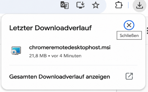Heruntergeladene Installationsdatei öffnen Heruntergeladene Installationsdatei öffnen